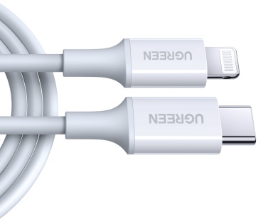 Кабель Ugreen USB TypeC (M), Lightning, 0.5 м, US171 белый