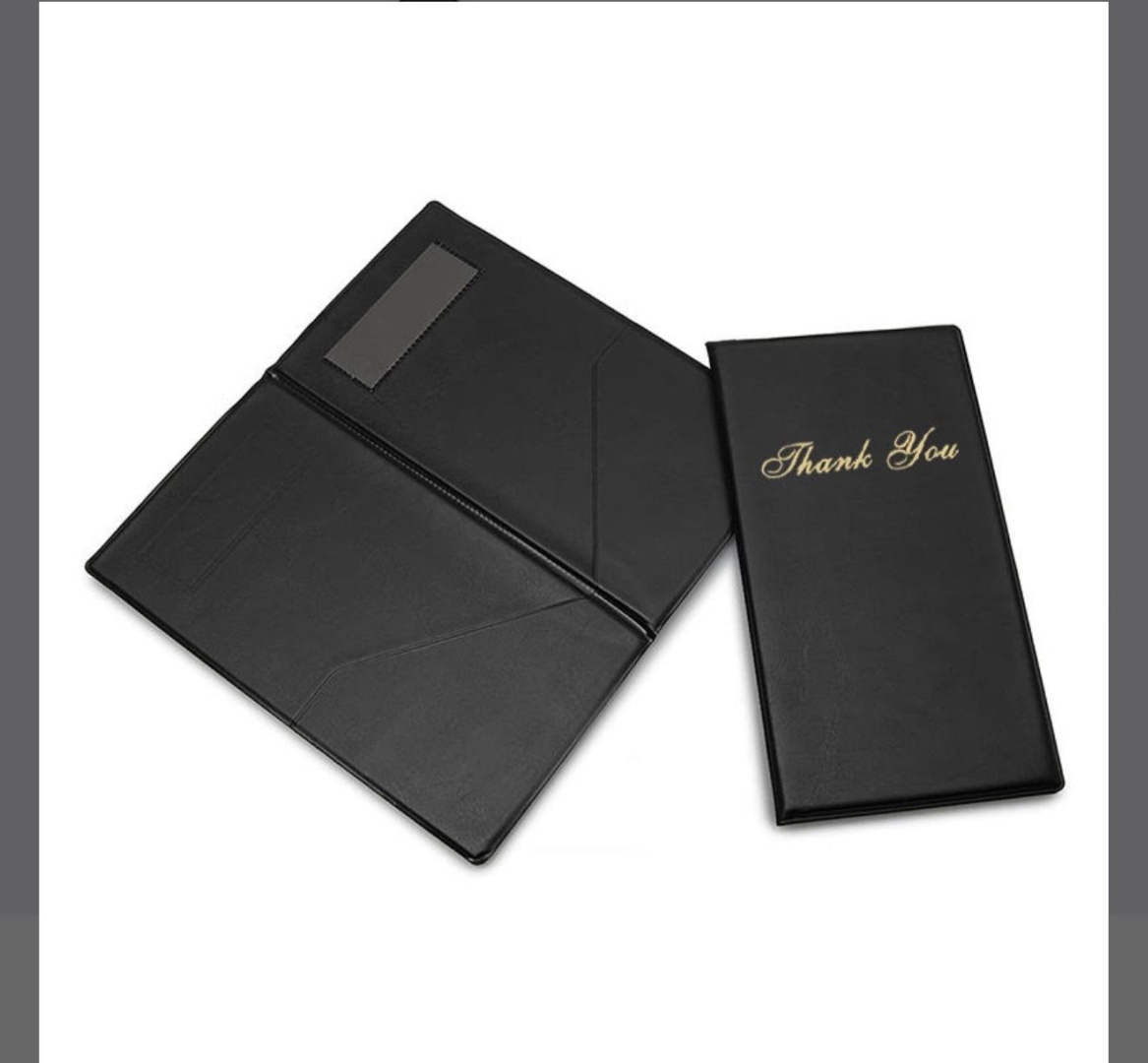 Счетница книжка 20x10 см, кожзам, черный