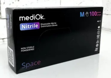 Перчатки mediok черный 100 шт