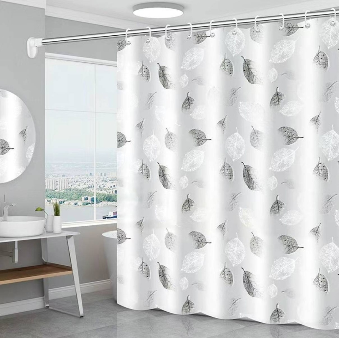 Штора для ванной Syrex 180x200 белый, серый, PEVA