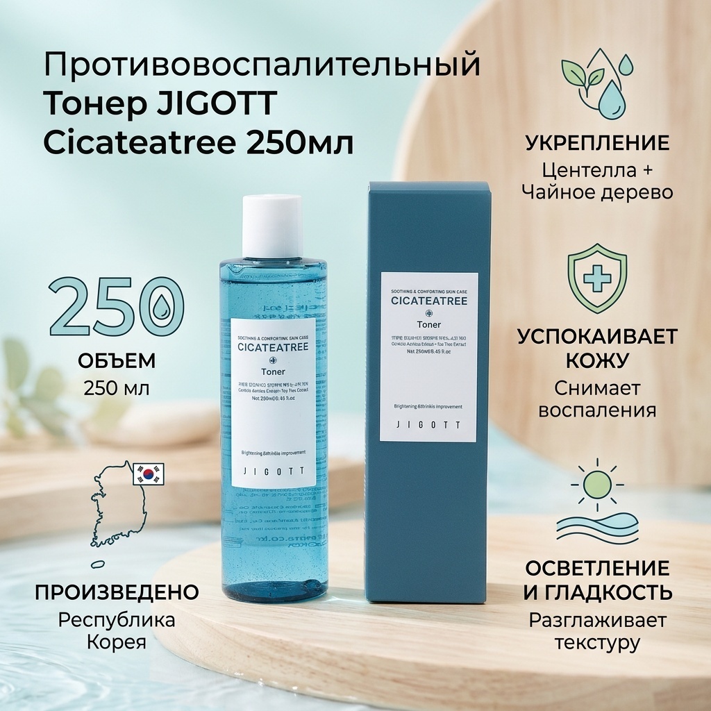 JIGOTT тонер Cicateatree Toner Противовоспалительный Тонер для Лица 250ml 250 мл
