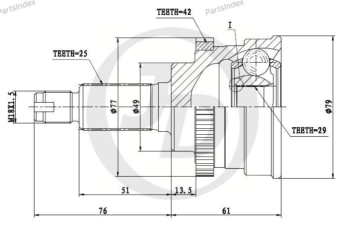 JD ШРУС JCT0077A