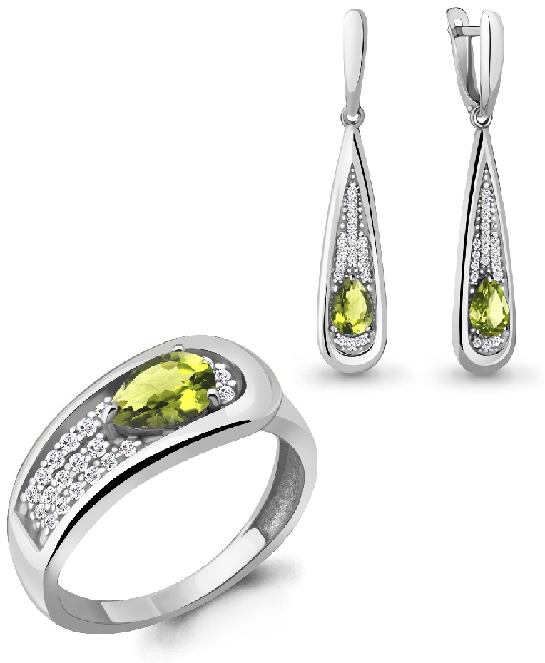 AQUAMARINE 19 разм. 155764-405421 вес 9.89 г серебро, хризолит