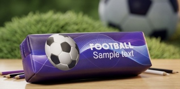 Пенал FOOTBALL, застежка молния, фиолетовый