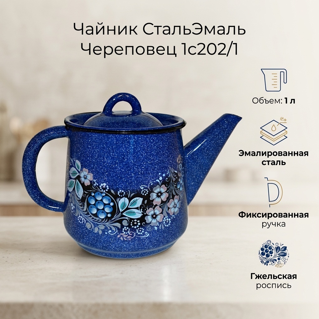 СтальЭмаль Череповец 1с202/1 1 л, эмалированная сталь