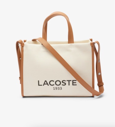 Сумка тоут LACOSTE канвас бежевый, коричневый