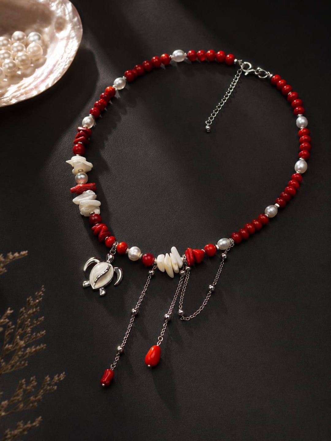 ABC Fashion длина 45 см бижутерный сплав, жемчуг, коралл, ракушка