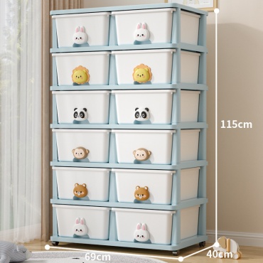 Детский комод Двойной 6х6, 69x40x115 см, белый