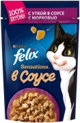 Felix Sensations кусочки в соусе утка, морковь 75 г 1 шт