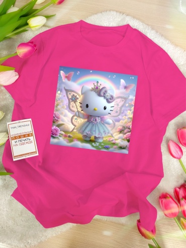 Футболка Хелоу Кити Hello Kitty TMH_TREND.KZ  TMH_TREND.KZ малиновый