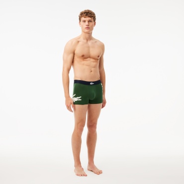 Боксеры LACOSTE зеленый, синий, белый