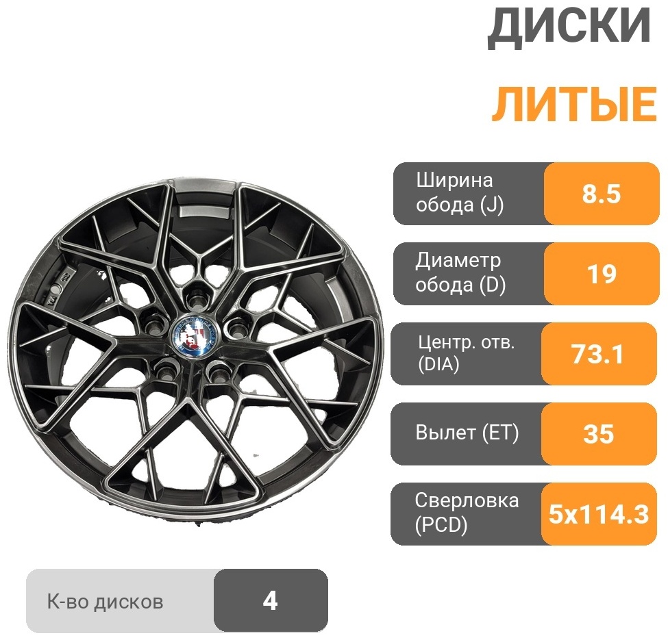 HRE 533 8.5x19/5x114.3 D73.1 ET35 графит