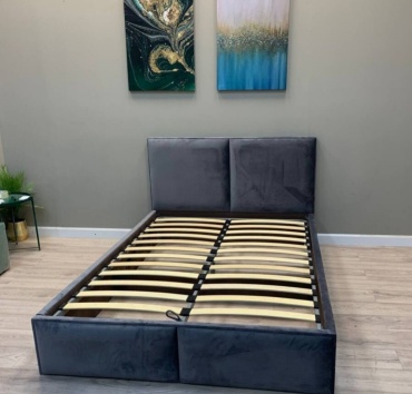 Кровать 1mebel 1mebel полутораспальная, 140x200 см (без матраса, без подъёмного механизма) темно-синий
