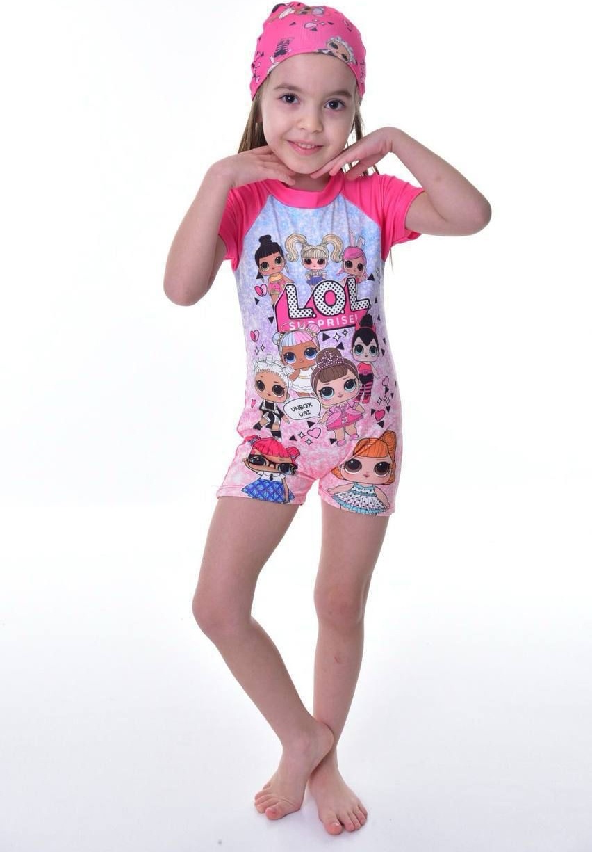 Купальник слитный Assisi kids бежевый, розовый