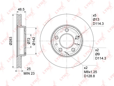 Диски LYNXauto передние BN1072