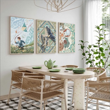 Mode Bild постер Холст триптих 8 65x90 см