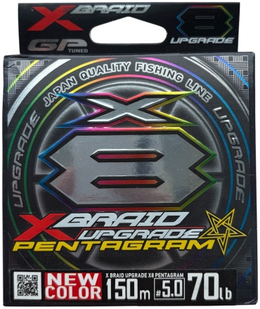 YGK плетеный шнур X-Braid Upgrade Pentagram X8 5.0 PE 0.4 мм мультиколор