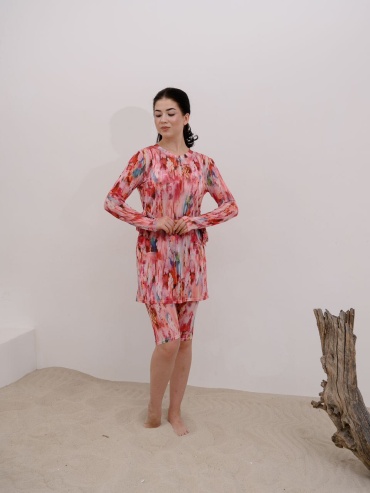 Купальник буркини Medina style красный, розовый