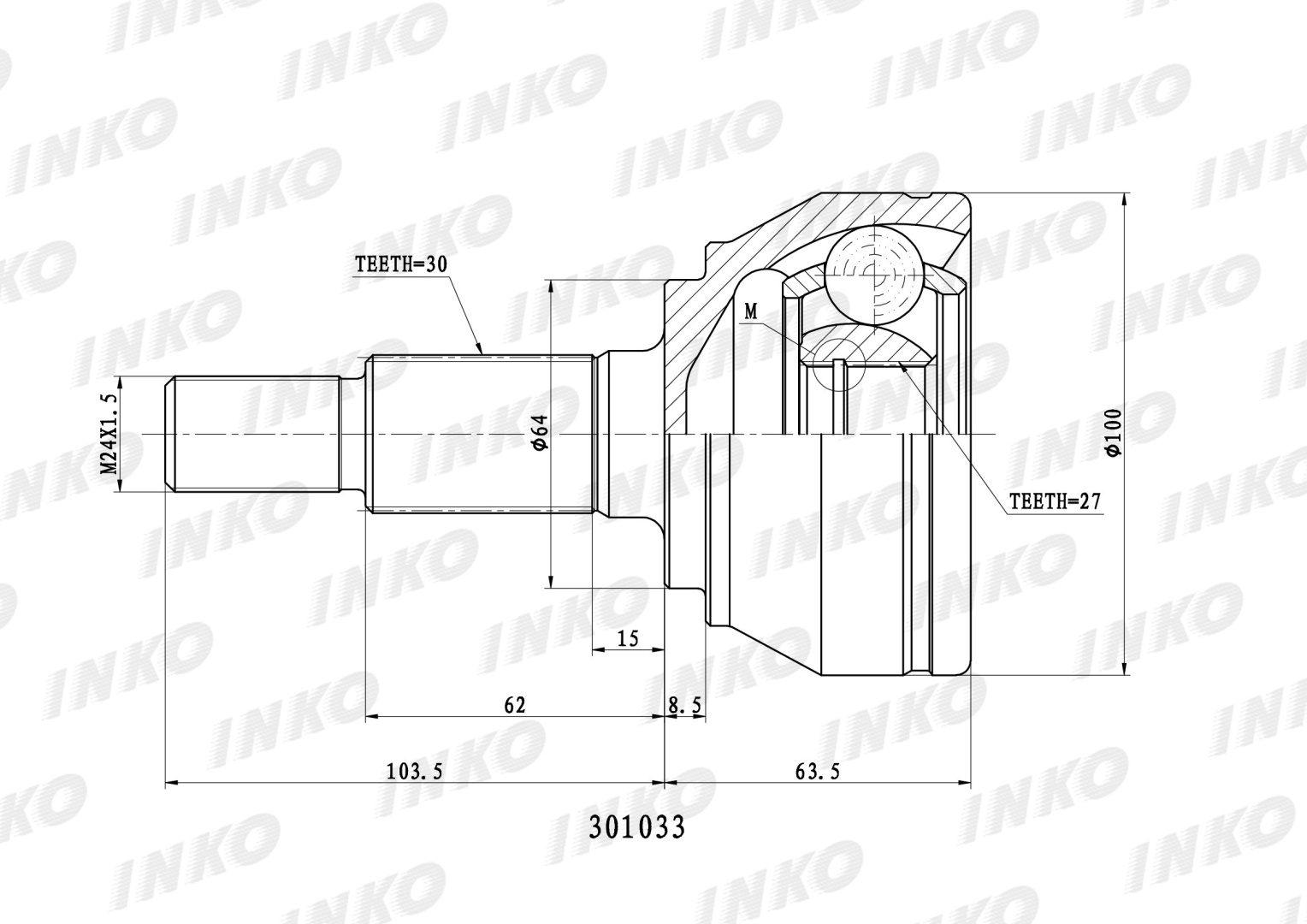 INKO шрус 301033