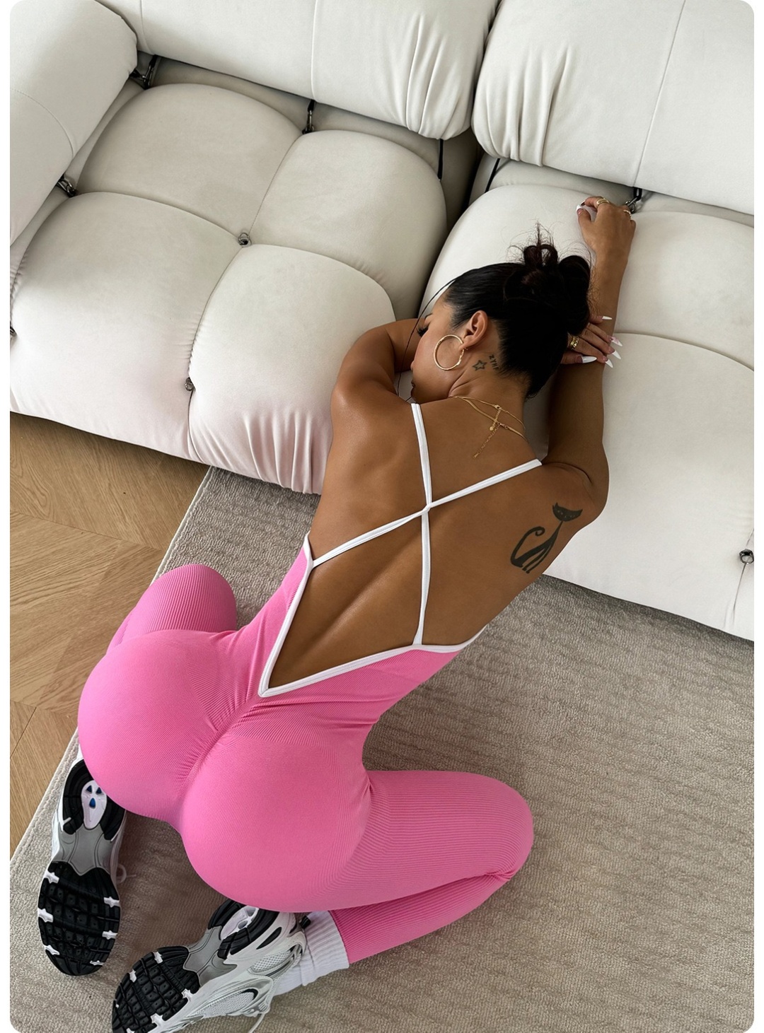 Фитнес-комбинезон Fashion розовый, темно-розовый
