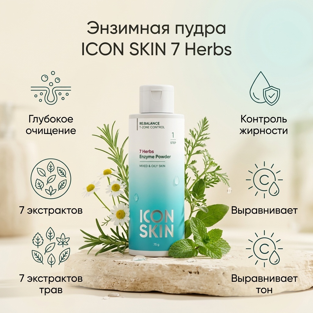 ICON SKIN 7 Herbs энзимная пудра 75 г