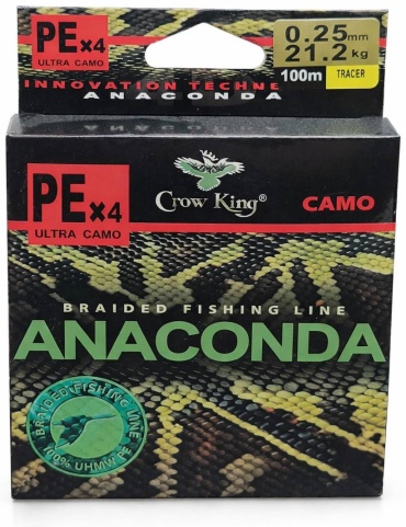 Crow King плетеная леска ANACONDA PEx4 0.25 мм камуфляж