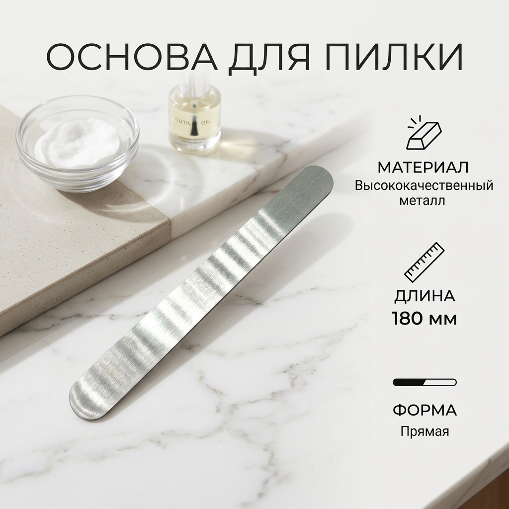 Основа для пилки 5551023_Основа металлическая для одноразовых файлов. Размер 180мм/20мм 18 см 1 шт