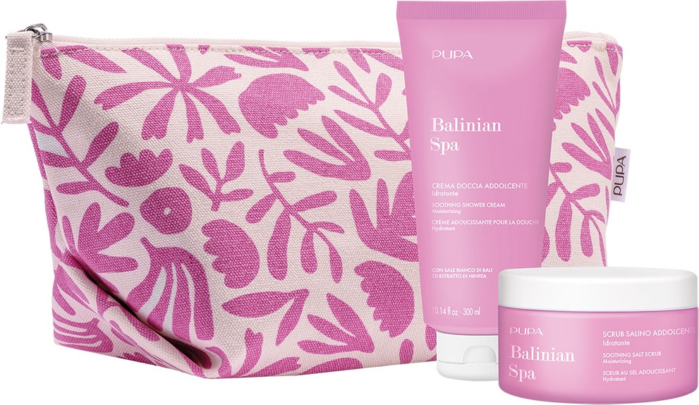 Balinian Spa для женщин — подарочный набор с косметичкой: скраб для тела 350 мл и крем для душа 300 мл, 1 шт
