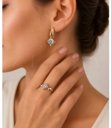 ZLATA Zс-0095-80_к-0095-80 вес 7.6 г золото, фианит Swarovski