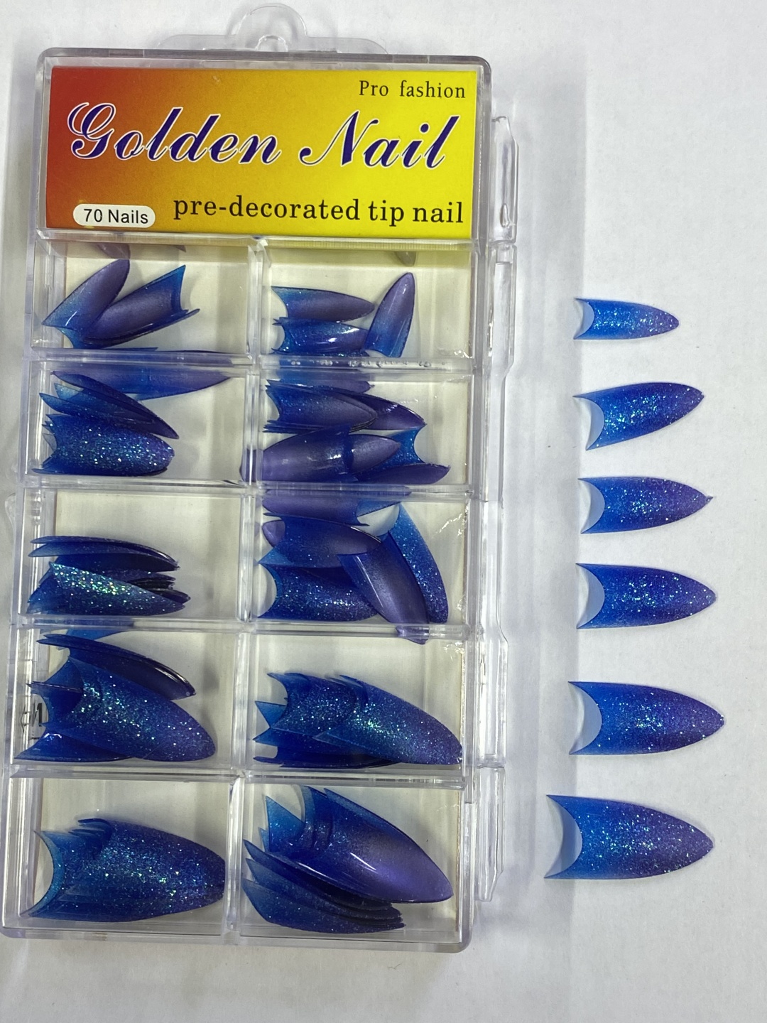 Golden nail типсы универсальные, миндаль, зауженный квадрат 70 шт