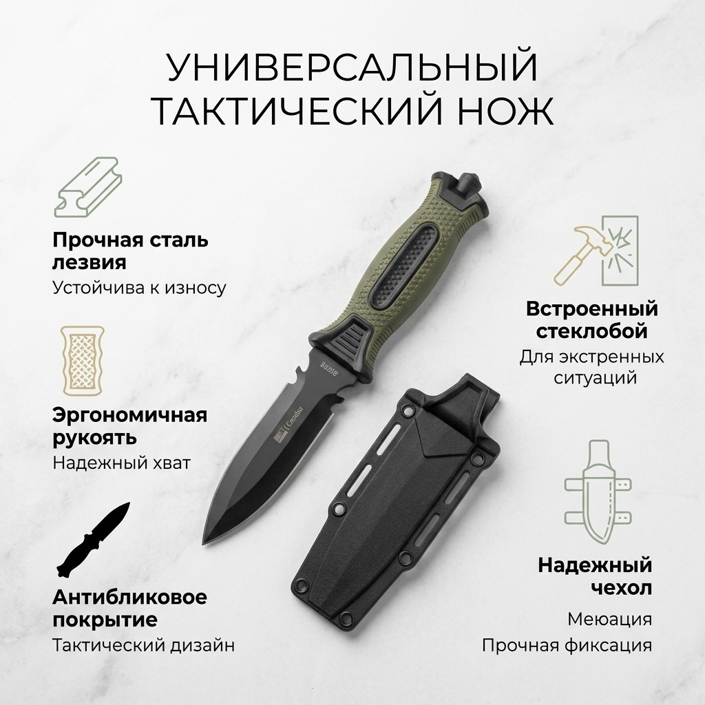 Нож универсальный Steel, лезвие: сталь 1 шт