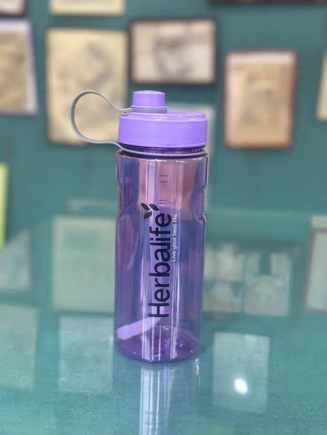 Бутылка Herbalife Nutrition 1 л фиолетовый, крышка с трубочкой, тритан