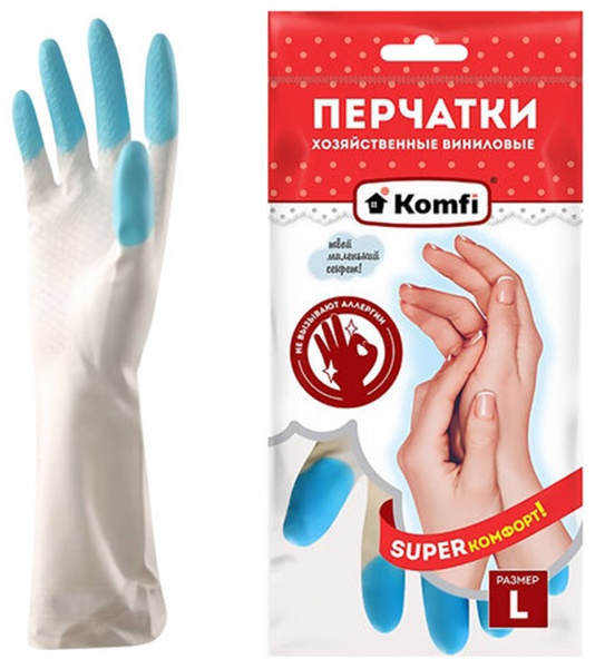 Komfi перчатки 609371 белый 1 шт