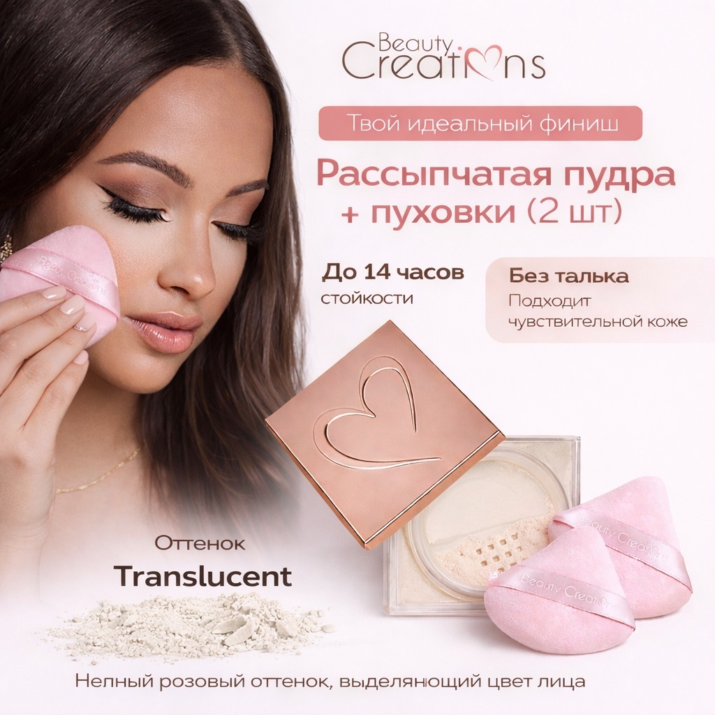 Пудра Beauty Creations Набор Рассыпчатая пудра/Bye Filter Loose Setting Powder рассыпчатая Translucent полупрозрачный