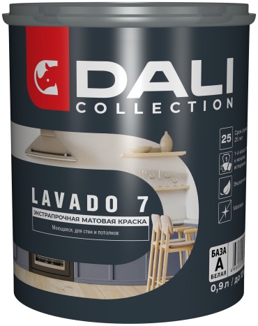 DALI водно-дисперсионная LAVADO 7 для стен и потолков 0.9 л, белый цвет