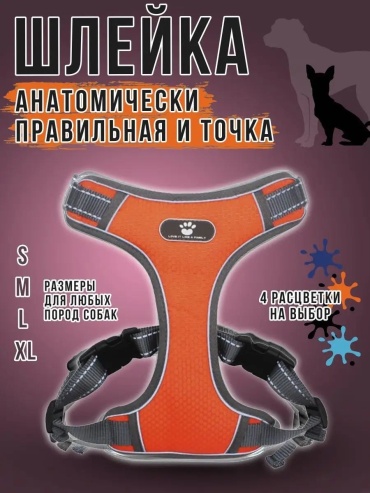 Шлейка для прогулки M оранжевый