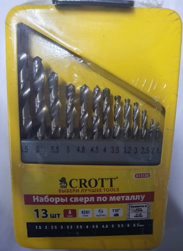 CROTT по металлу Crott набор сверл по металлу 13 штук 1.5 мм, 13 шт.
