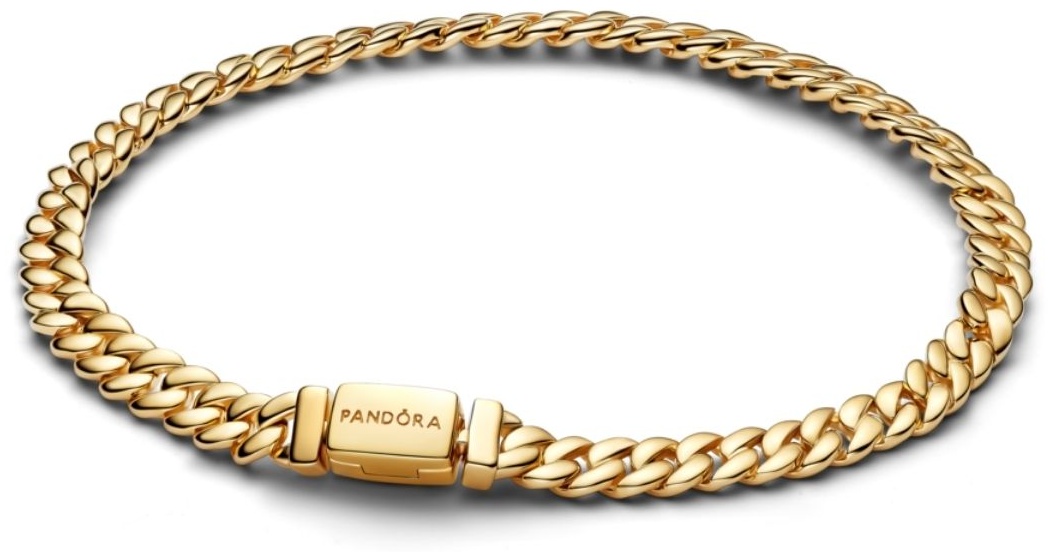 PANDORA «Кубинское плетение» 564367C00-18 длина 18 см, вес 8.21 г сплав покрытый золотом 14К, плетение кубинское