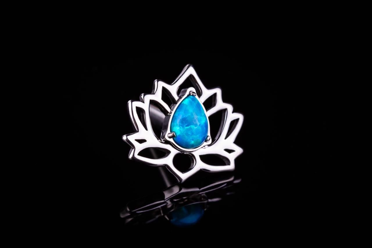 Накрутка Succub Jewellery титановый сплав, опал, 16 G 9,5 mm резьба 0,9mm