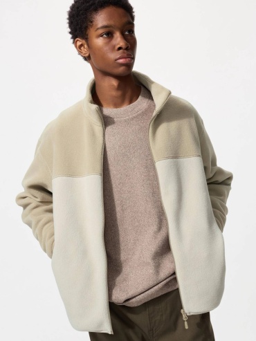 Демисезонная куртка Uniqlo бежевый, айвори