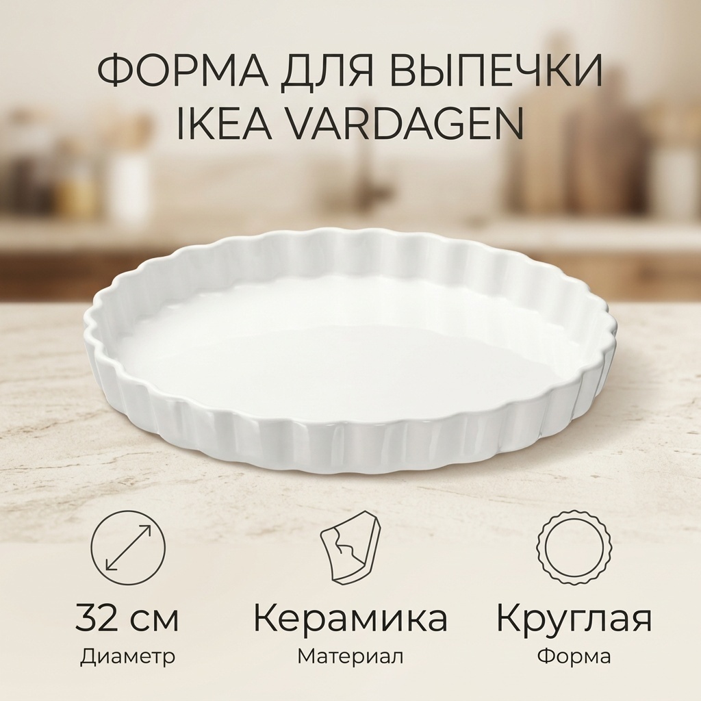 Форма для выпечки IKEA керамика, 1 шт