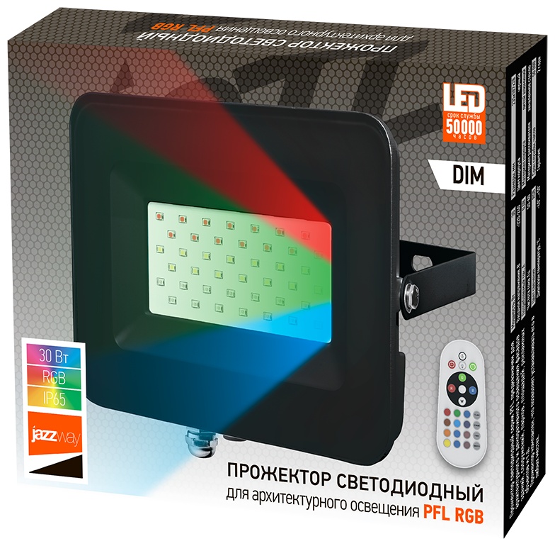Прожектор на дуге крепления Jazzway 30 Вт, RGB