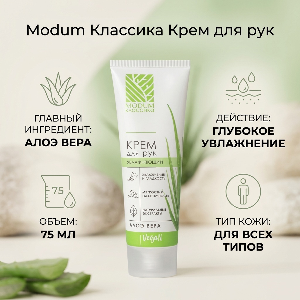 Modum Увлажняющий Алоэ Вера крем для рук 75 мл