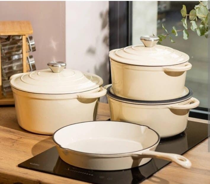 Смешанный набор CAST IRON COOKWARE SET бежевый/белый 7 в 1