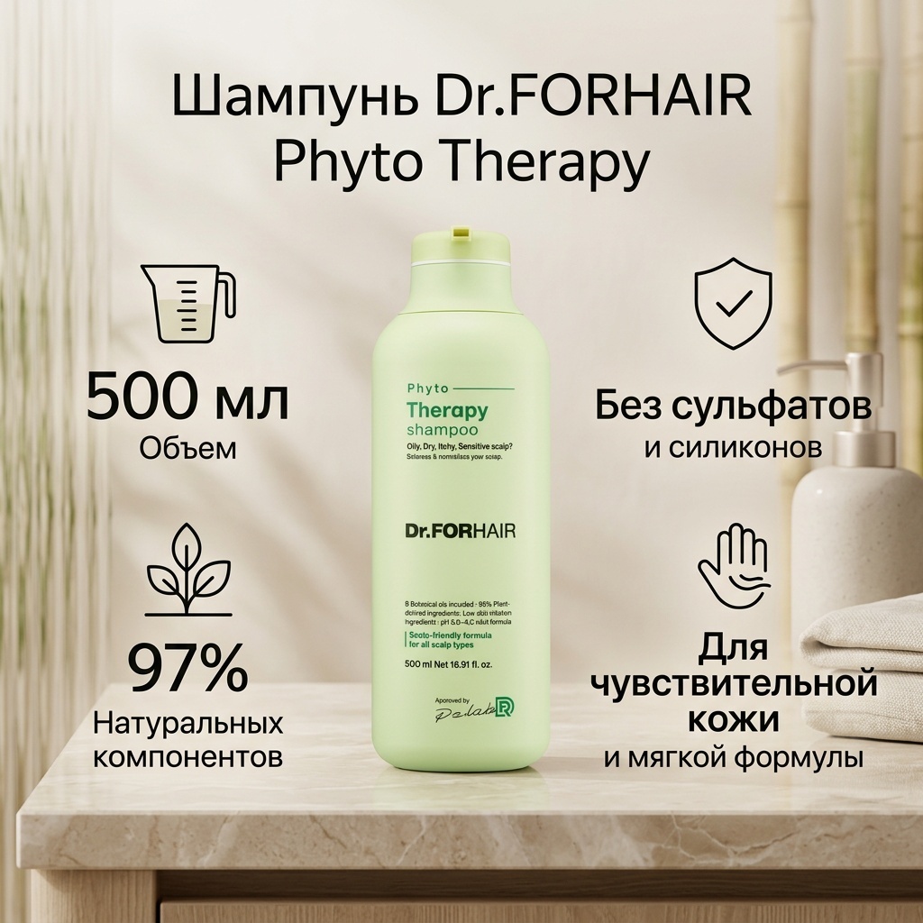 Dr.FORHAIR Phyto Therapy для чувствительной кожи шампунь 500 мл
