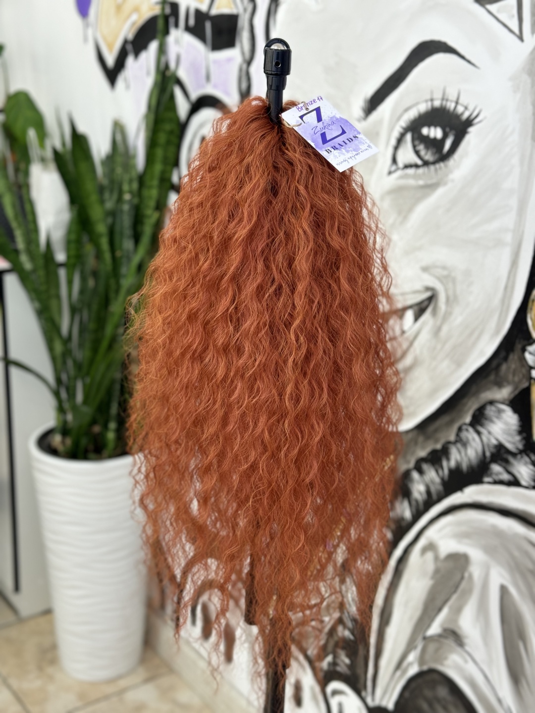 ZUKINA BRAIDS хвост на крабе рыжий женский