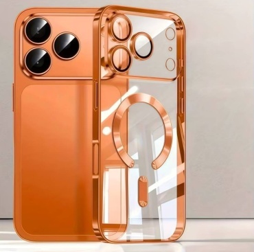Чехол SherWay для Apple iPhone 17 Pro оранжевый-прозрачный