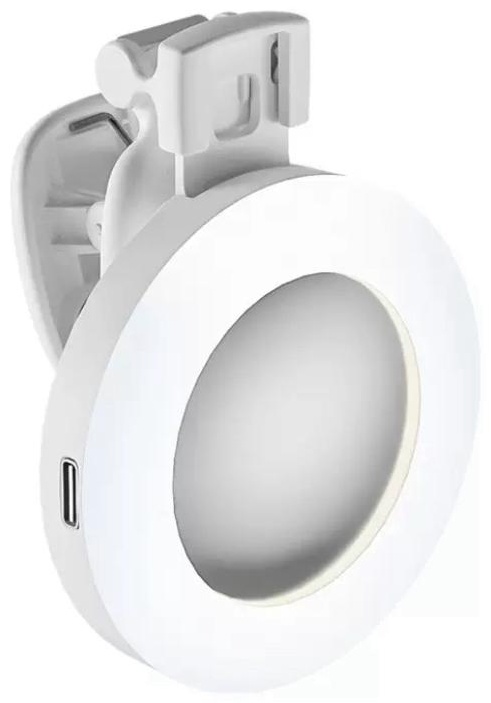 Зеркало-клипса с подсветкой для смартфона белый