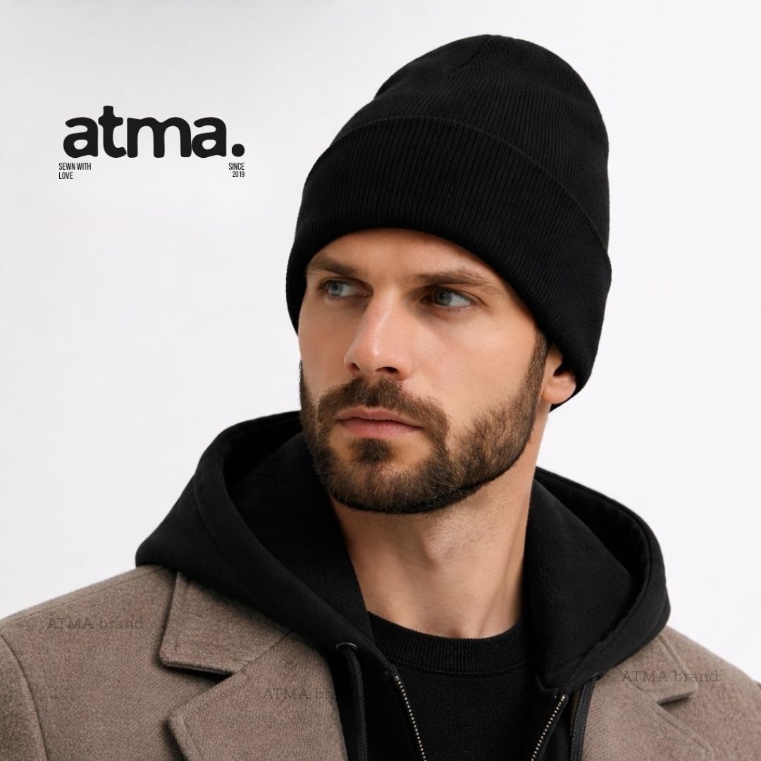 Шапка ATMA brand размер универсальный, черный