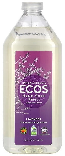 Жидкое мыло туалетное Earth Friendly Products Ecos, мыло для рук, лаванда 900 мл